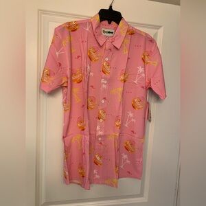 Natural Light Naturdays Flamingo Button Up Shirt NWT 🌴